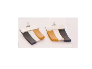 HS Jan van Riebeeck Supporter Flag Leather Ear Rings