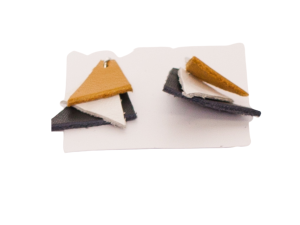 HS Jan van Riebeeck Triangle Leather Ear Rings